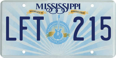 MS license plate LFT215