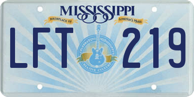 MS license plate LFT219