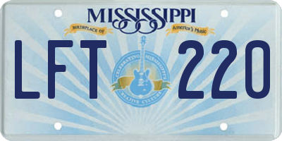 MS license plate LFT220