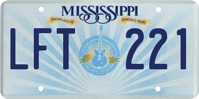 MS license plate LFT221