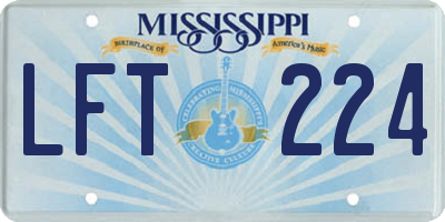 MS license plate LFT224