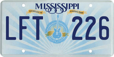 MS license plate LFT226