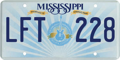 MS license plate LFT228