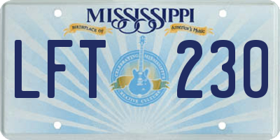 MS license plate LFT230