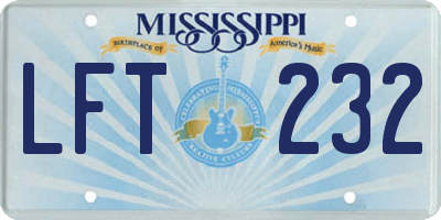 MS license plate LFT232