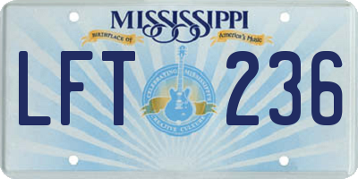MS license plate LFT236