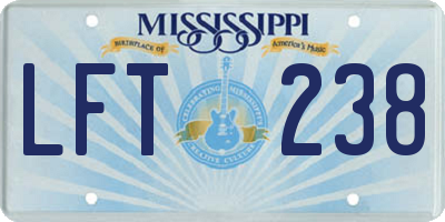 MS license plate LFT238