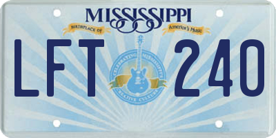 MS license plate LFT240
