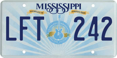 MS license plate LFT242
