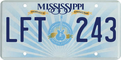 MS license plate LFT243