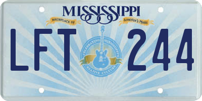 MS license plate LFT244