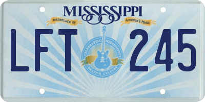 MS license plate LFT245