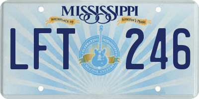 MS license plate LFT246