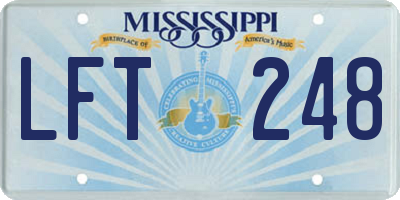 MS license plate LFT248