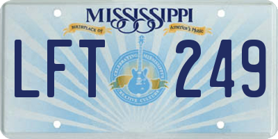 MS license plate LFT249