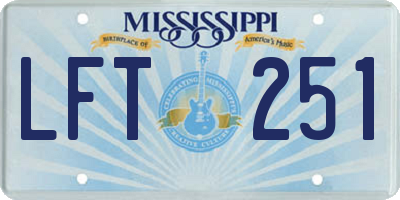 MS license plate LFT251