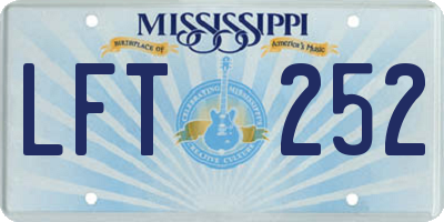 MS license plate LFT252