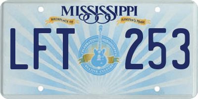 MS license plate LFT253