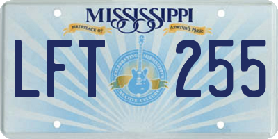 MS license plate LFT255
