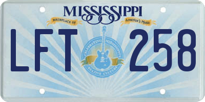 MS license plate LFT258