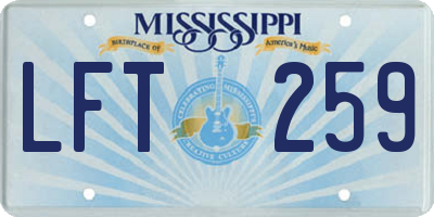MS license plate LFT259