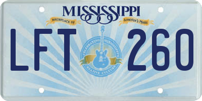 MS license plate LFT260
