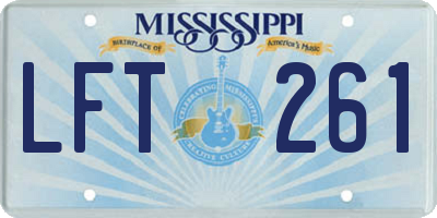 MS license plate LFT261