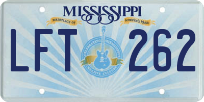 MS license plate LFT262