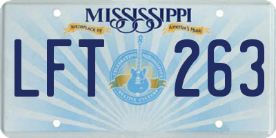 MS license plate LFT263