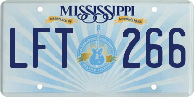 MS license plate LFT266
