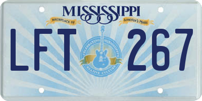 MS license plate LFT267