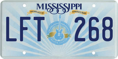 MS license plate LFT268