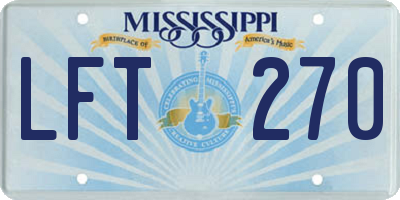 MS license plate LFT270
