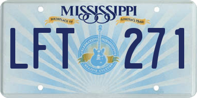 MS license plate LFT271
