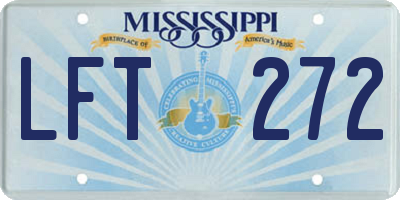 MS license plate LFT272