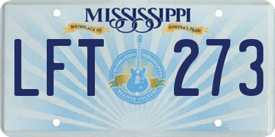 MS license plate LFT273
