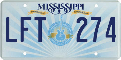 MS license plate LFT274