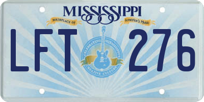 MS license plate LFT276