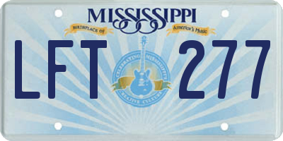 MS license plate LFT277