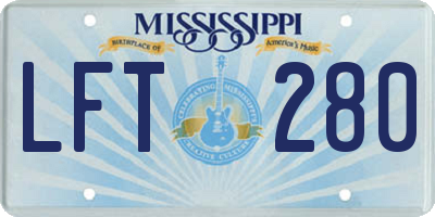 MS license plate LFT280