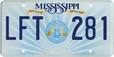 MS license plate LFT281