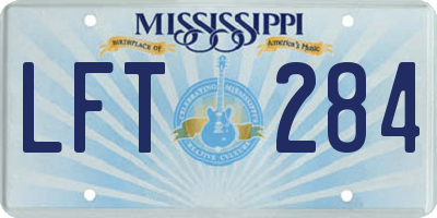 MS license plate LFT284