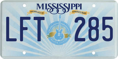MS license plate LFT285