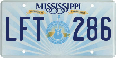 MS license plate LFT286