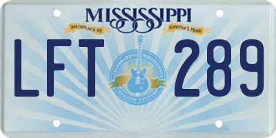 MS license plate LFT289