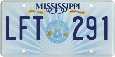 MS license plate LFT291