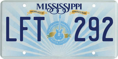 MS license plate LFT292