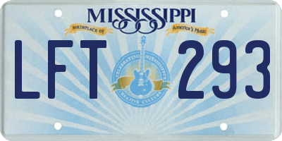 MS license plate LFT293