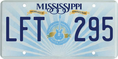 MS license plate LFT295
