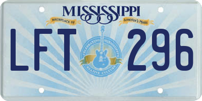 MS license plate LFT296